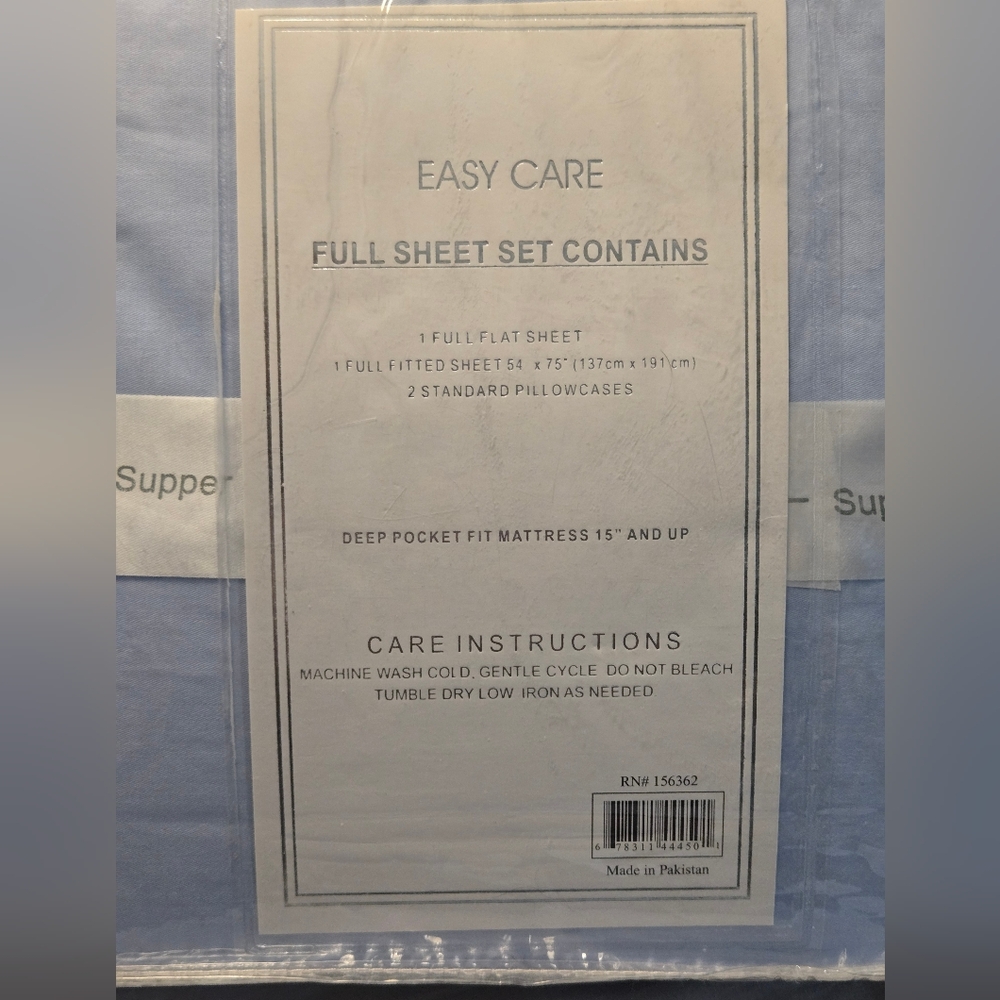 Milano Collection NWT Full Size Light Blue Sheet Set - Picture 4 of 6